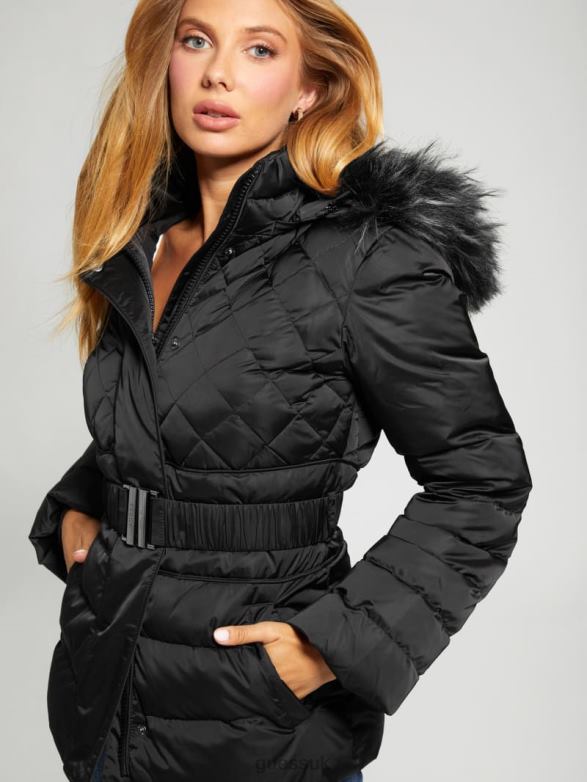 GUESS Women Eco Laurie Down Puffer Jacket Black Apparel V28V61953