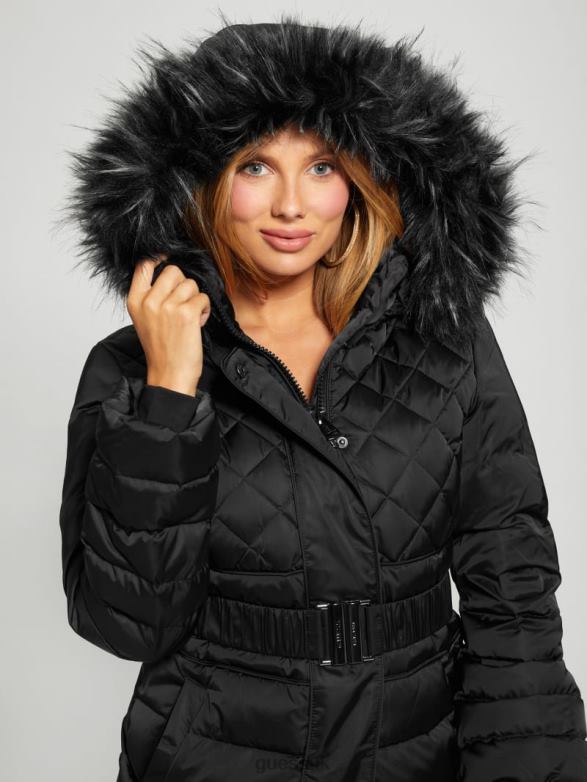 GUESS Women Eco Laurie Down Puffer Jacket Black Apparel V28V61953