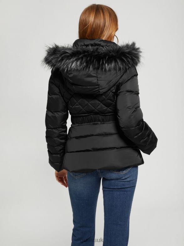 GUESS Women Eco Laurie Down Puffer Jacket Black Apparel V28V61953