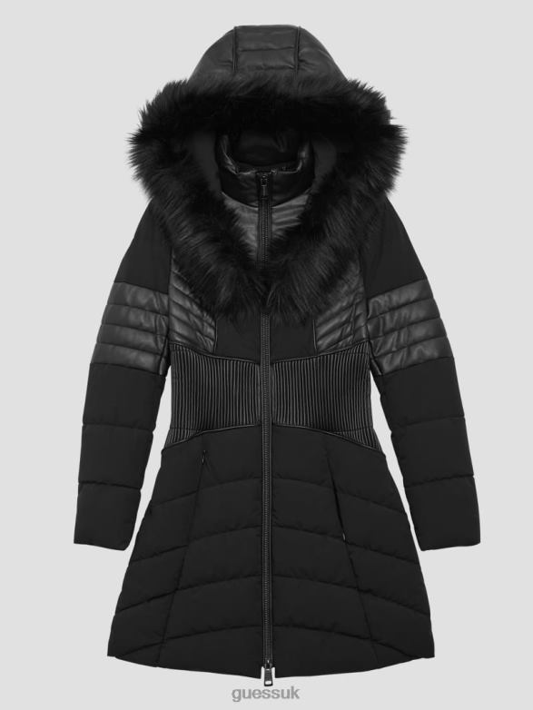GUESS Women Eco Oxana Quilted Jacket Black Apparel V28V61799