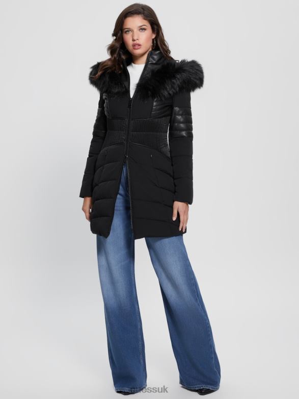 GUESS Women Eco Oxana Quilted Jacket Black Apparel V28V61799
