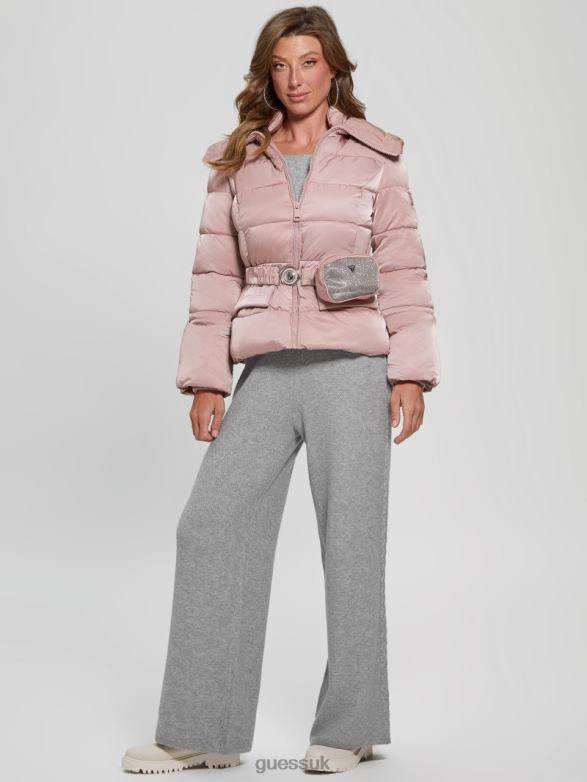 GUESS Women Eco Shimmer Puffer Jacket Rosy Violet Apparel V28V61940