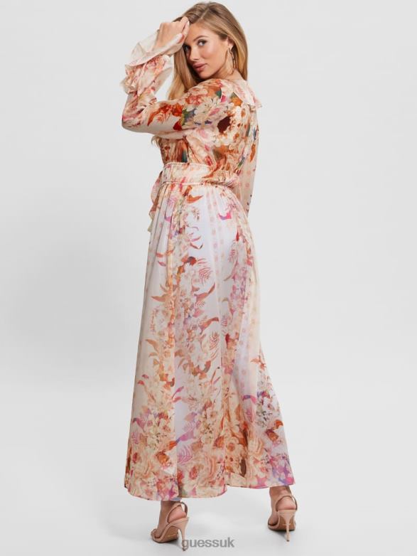 GUESS Women Eco Vanessa Printed Chiffon Duster Reclaimed Romance Apparel V28V61414