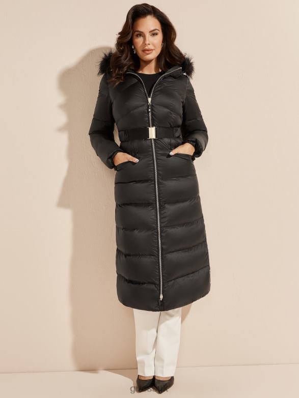 GUESS Women Elin Longline Down Jacket Black Apparel V28V61826