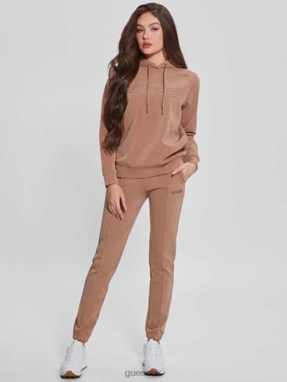 GUESS Women Euphemia Faux-Suede Hoodie Blondie Apparel V28V61944