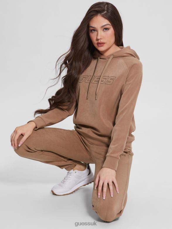 GUESS Women Euphemia Faux-Suede Hoodie Blondie Apparel V28V61944