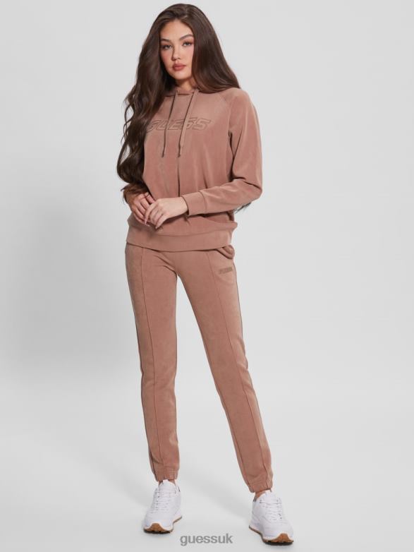 GUESS Women Euphemia Faux-Suede Hoodie Blondie Apparel V28V61944