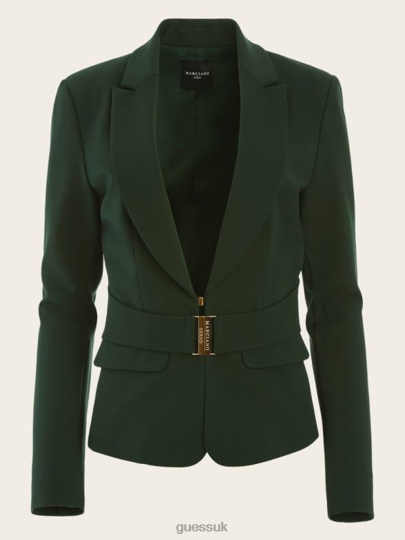 GUESS Women Farah Blazer Chenille Green Apparel V28V61892