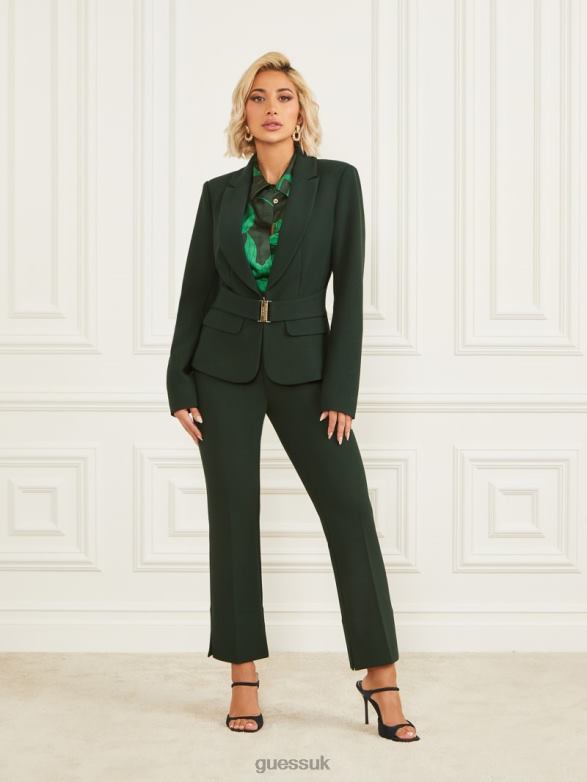 GUESS Women Farah Blazer Chenille Green Apparel V28V61892