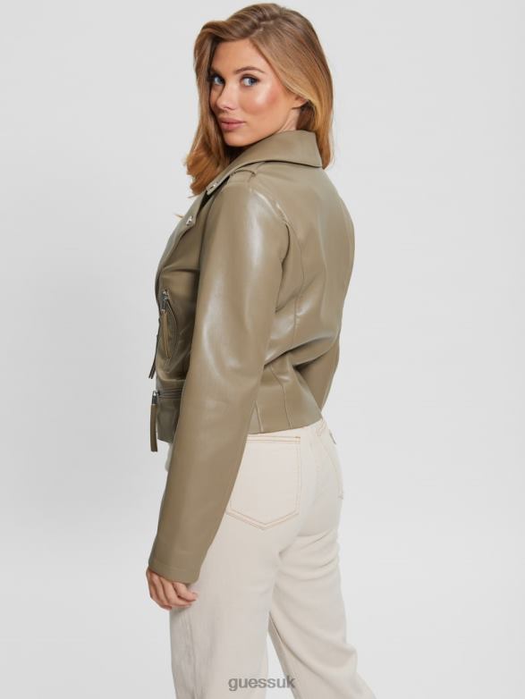 GUESS Women Faux-Leather Monica Jacket Warm Desert Apparel V28V61735