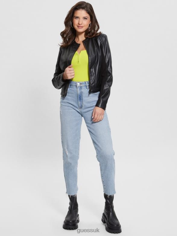 GUESS Women Fiammetta Moto Jacket Black Apparel V28V61756