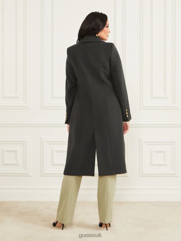 GUESS Women Francesca London Coat Chenille Green Apparel V28V61819