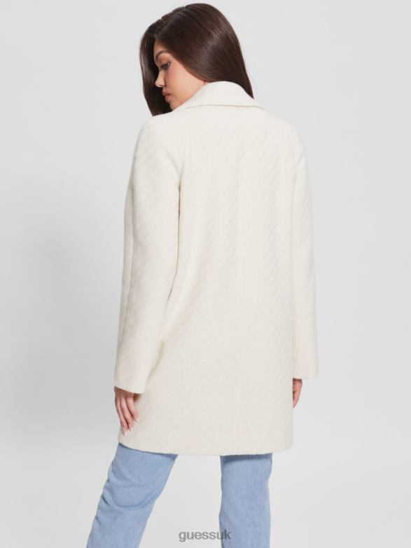 GUESS Women Ginny Coat Cream White Apparel V28V61960