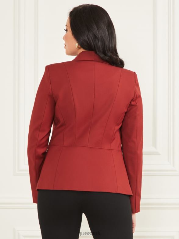 GUESS Women Hollywood Blazer Dark Jam Red Apparel V28V61881