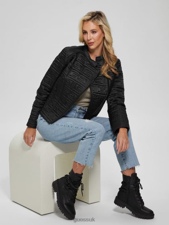 GUESS Women Marine Quilted Jacket Black Apparel V28V61882