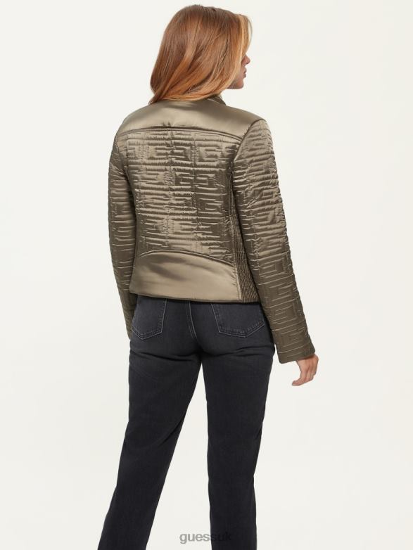 GUESS Women Marine Quilted Jacket Desert Green Multi Apparel V28V61988