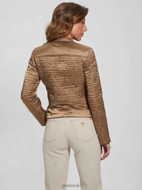GUESS Women Marine Quilted Jacket Wet Sand Multi Apparel V28V61983
