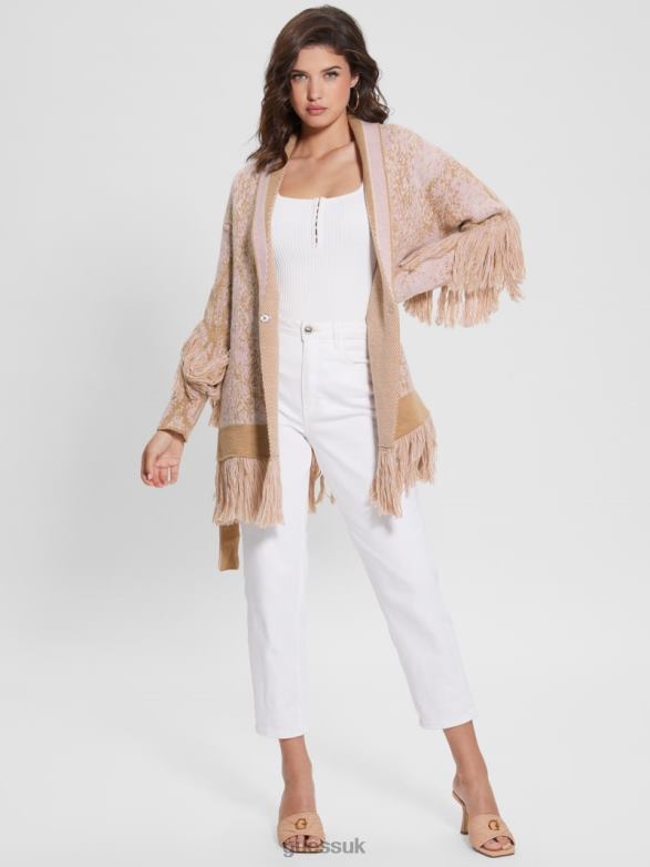 GUESS Women Nancy Jacquard Cardigan Rambling Snake Jacquard Apparel V28V61726