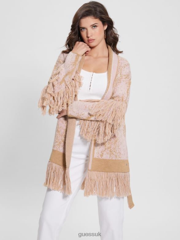 GUESS Women Nancy Jacquard Cardigan Rambling Snake Jacquard Apparel V28V61726