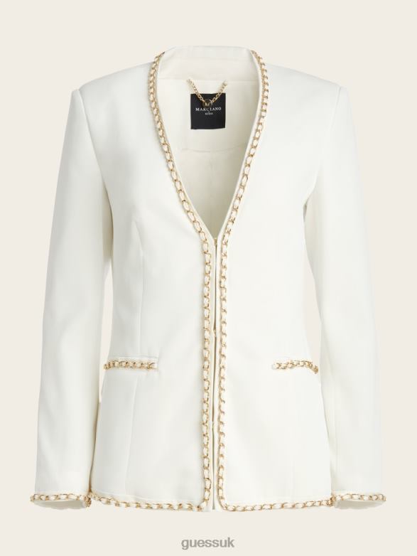 GUESS Women Nausica Blazer Pale Pearl Apparel V28V61804