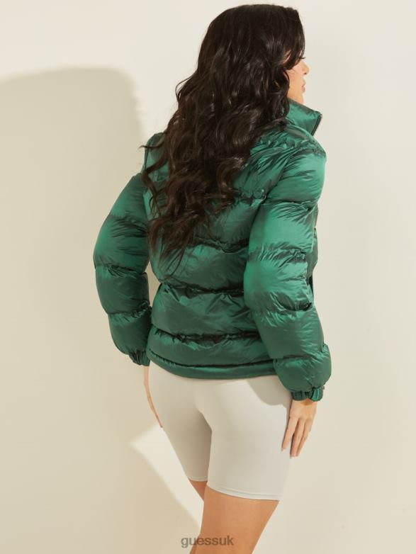 GUESS Women Nichole Puffer Jacket Green Invidia Apparel V28V61968