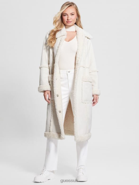 GUESS Women Nicoletta Coat Cream White Apparel V28V61894