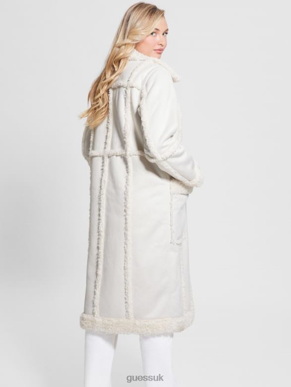 GUESS Women Nicoletta Coat Cream White Apparel V28V61894