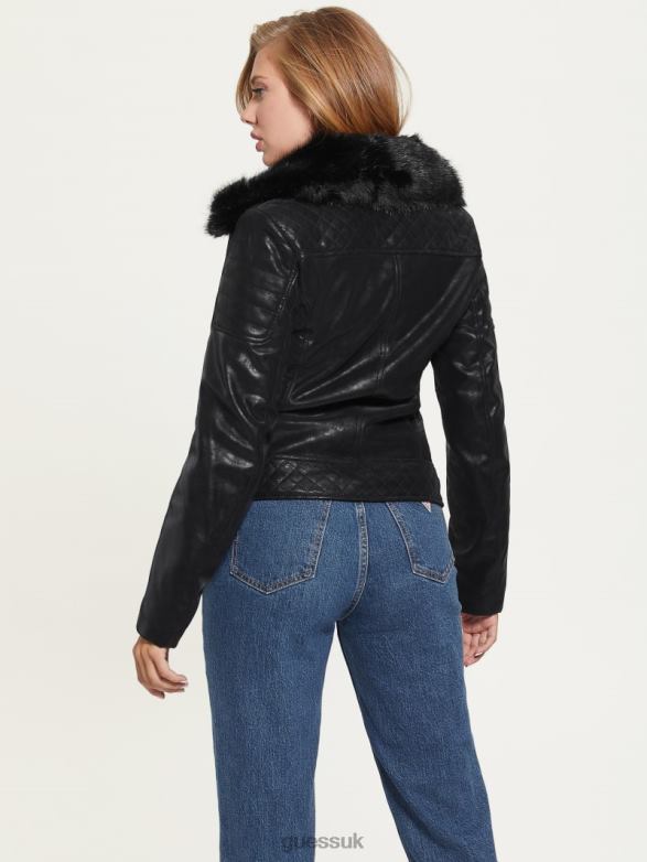 GUESS Women Olivia Moto Jacket Black Apparel V28V61982