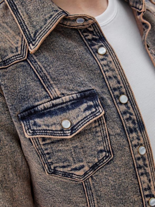 GUESS Women Originals Denim Western Jacket Go Pink Acid Wash Apparel V28V61843