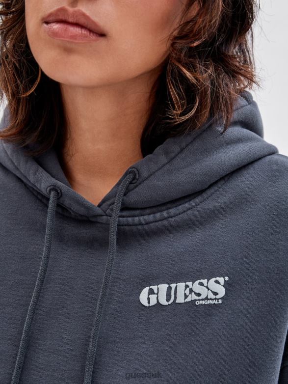 GUESS Women Originals x Batman Cropped Hoodie Jet Black Multi Apparel V28V61338
