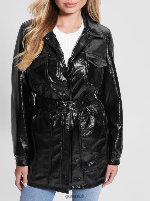 GUESS Women Pax Faux-Leather Jacket Black Apparel V28V61905