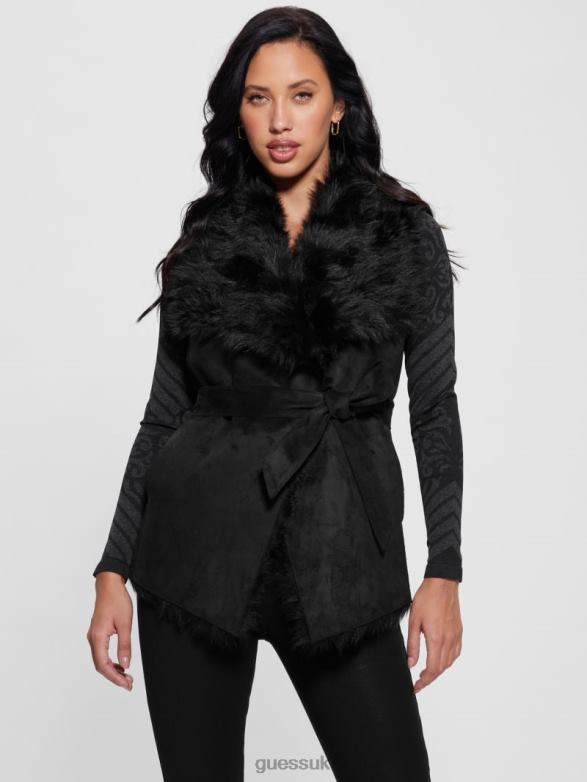 GUESS Women Reversible Nami Vest Black Apparel V28V61875