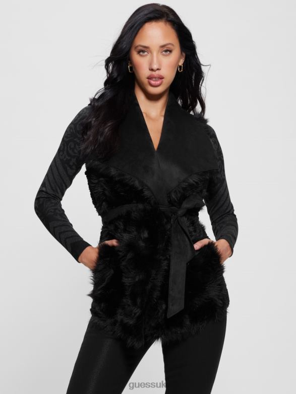 GUESS Women Reversible Nami Vest Black Apparel V28V61875