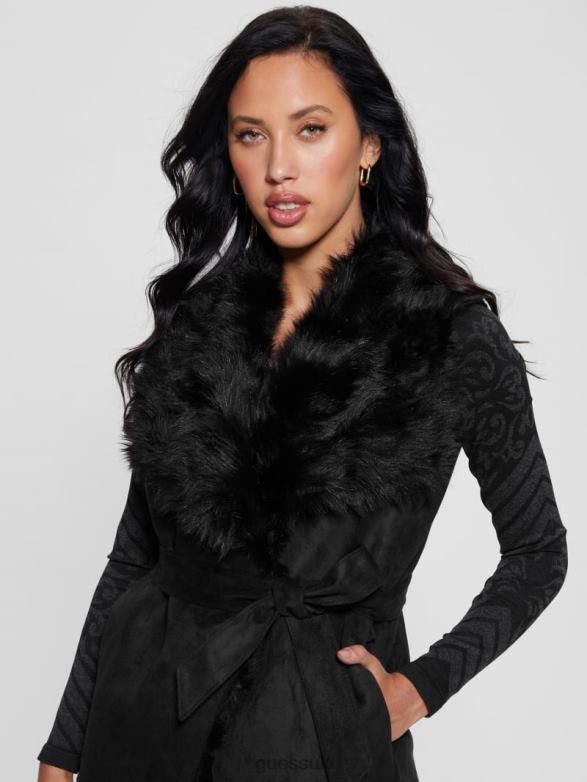 GUESS Women Reversible Nami Vest Black Apparel V28V61875