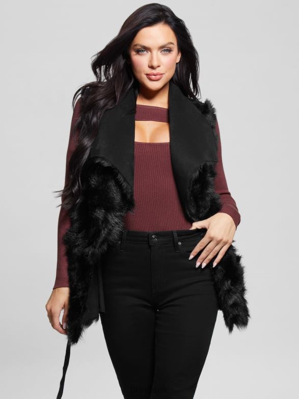 GUESS Women Reversible Nami Vest Black Apparel V28V61875