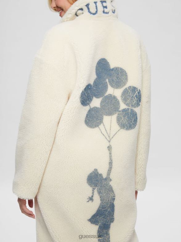 GUESS Women Solange Faux-Fur Coat Smart Stone Apparel V28V61814