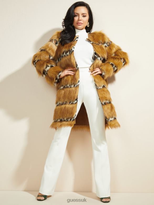 GUESS Women Stacy Coat Shiny Macu Apparel V28V61898