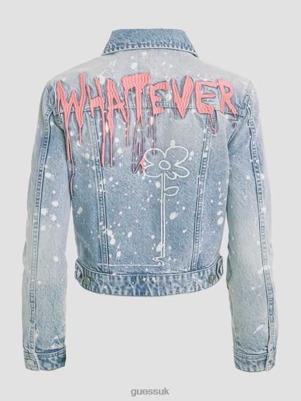 GUESS Women Stevie Denim Jacket Artist Splash Apparel V28V6179
