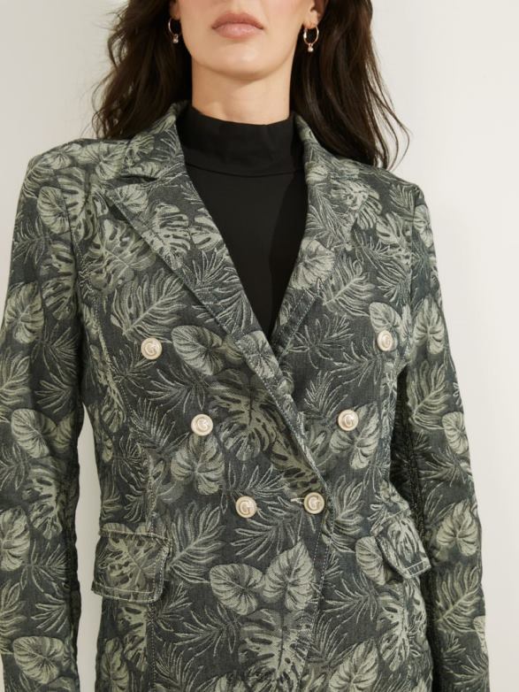 GUESS Women Tailor Printed Blazer Grecale Apparel V28V6241