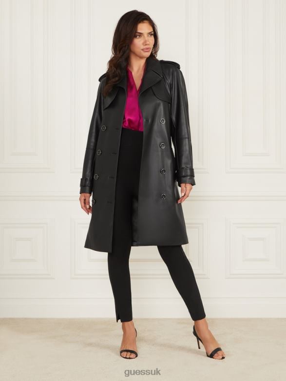 GUESS Women Thorne Trench Coat Black Apparel V28V61876