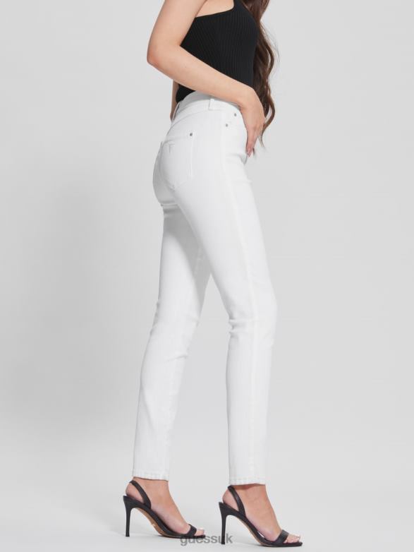GUESS Women 1981 Coated Skinny Jeans Pure White Multi Apparel V28V6287
