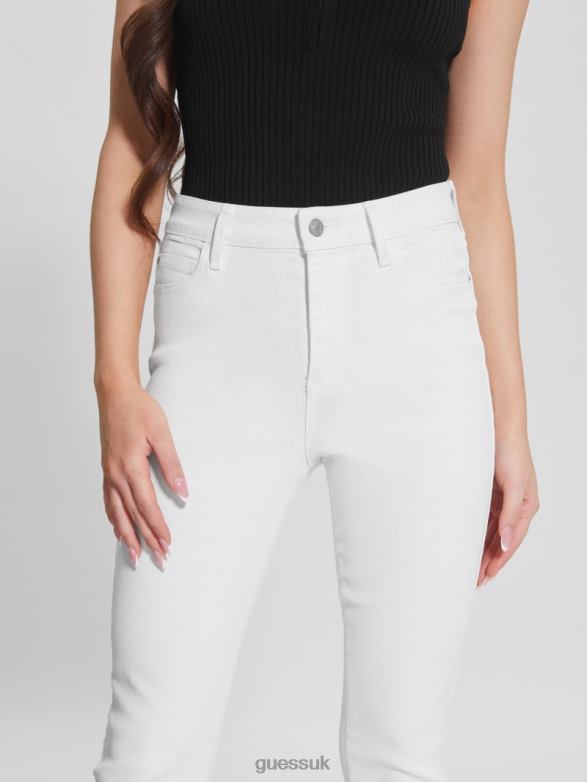GUESS Women 1981 Coated Skinny Jeans Pure White Multi Apparel V28V6287