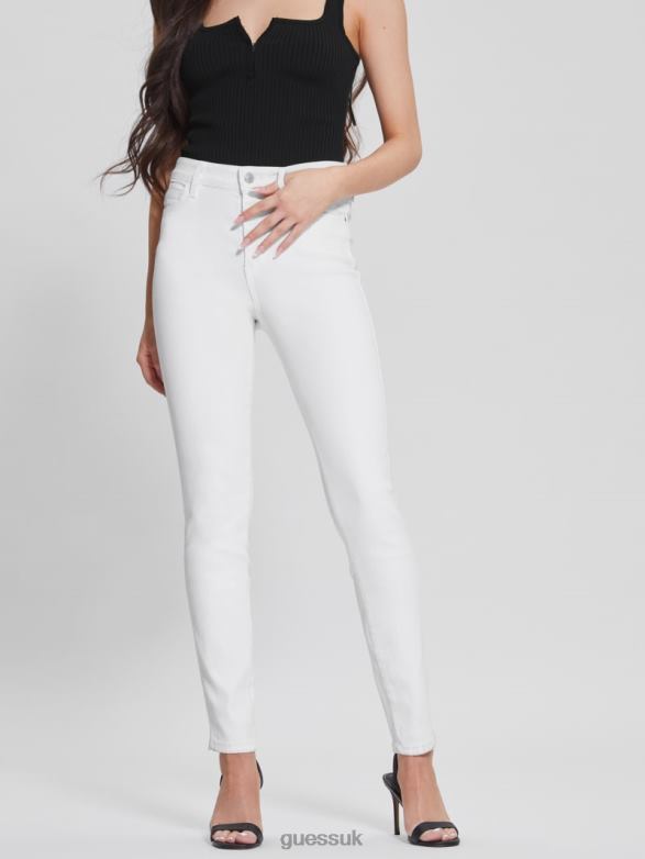 GUESS Women 1981 Coated Skinny Jeans Pure White Multi Apparel V28V6287