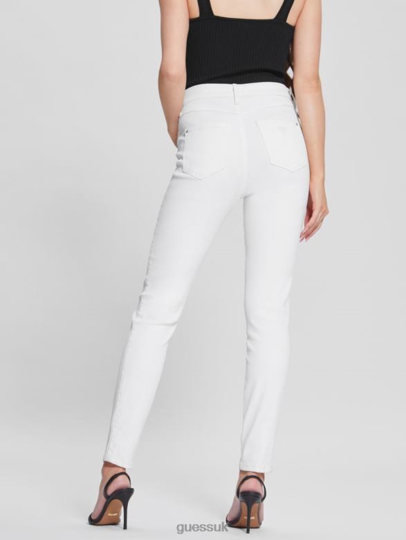 GUESS Women 1981 Coated Skinny Jeans Pure White Multi Apparel V28V6287