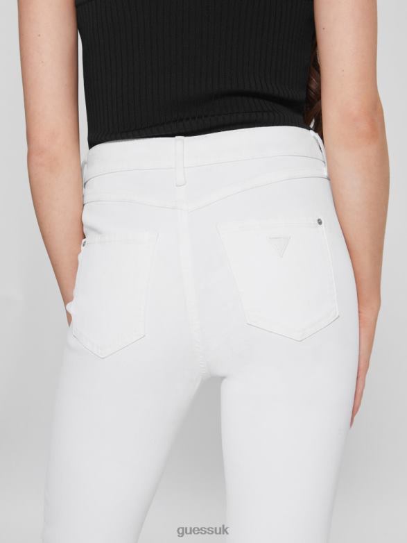 GUESS Women 1981 Coated Skinny Jeans Pure White Multi Apparel V28V6287