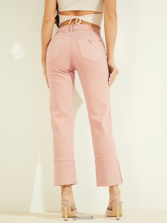 GUESS Women 1981 Cuffed Straight Jeans Rose Bliss Multi Apparel V28V6203