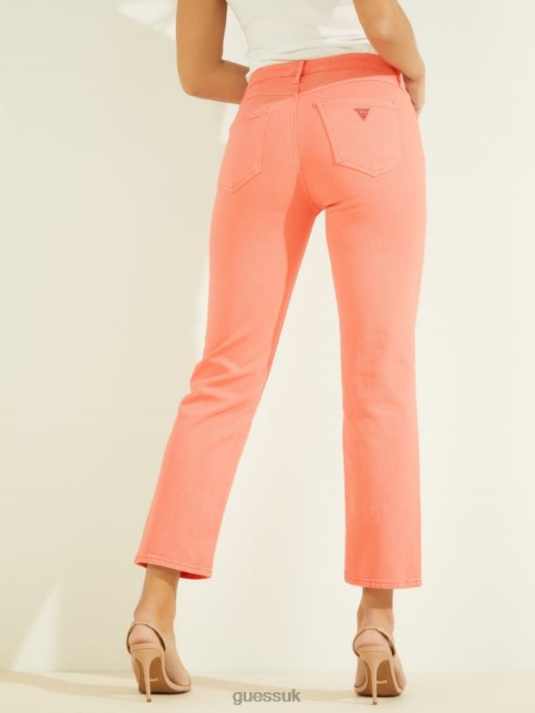 GUESS Women 1981 High-Rise Straight Jeans Peach Touch Multi Apparel V28V6233
