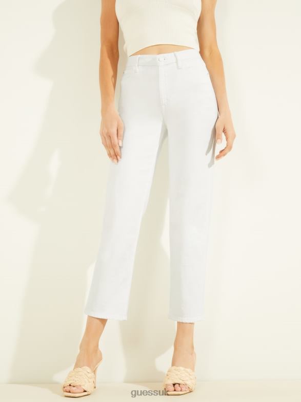 GUESS Women 1981 High-Rise Straight Jeans Pure White Apparel V28V6191