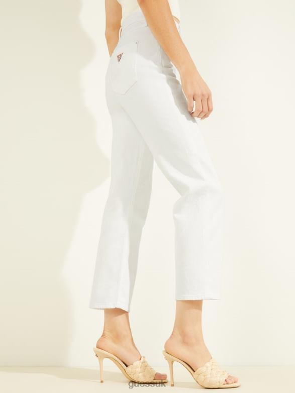 GUESS Women 1981 High-Rise Straight Jeans Pure White Apparel V28V6191