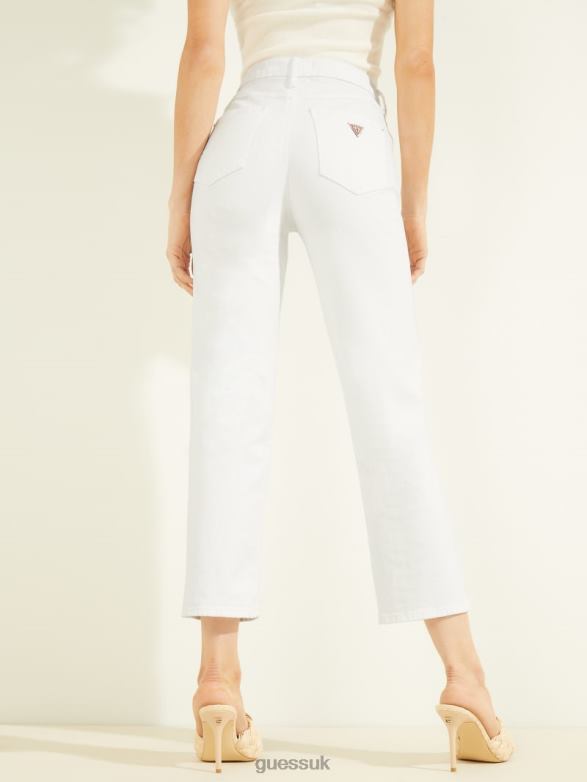 GUESS Women 1981 High-Rise Straight Jeans Pure White Apparel V28V6191